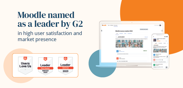 Anunciando las insignias y premios G2 de Moodle para 2023